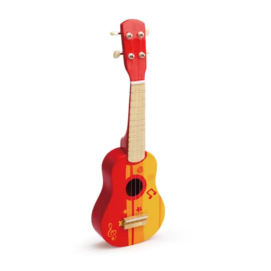 Hape Red & Yellow Kid's Wooden Toy Ukulele